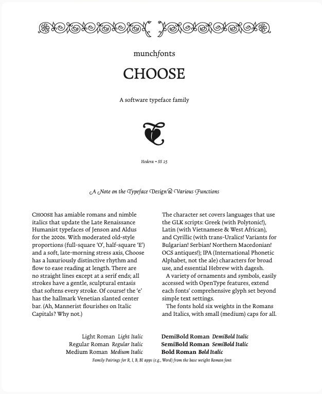 Typographer's Guide to Using Choose